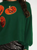 Halloween Pumpkin Round Neck Sweatshirt - CELIVINE