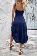 Perfee Tie - Shoulder Tiered Midi Dress - CELIVINE