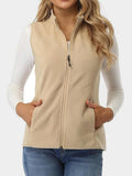 Zip Up Turtleneck Vest with Pockets - CELIVINE