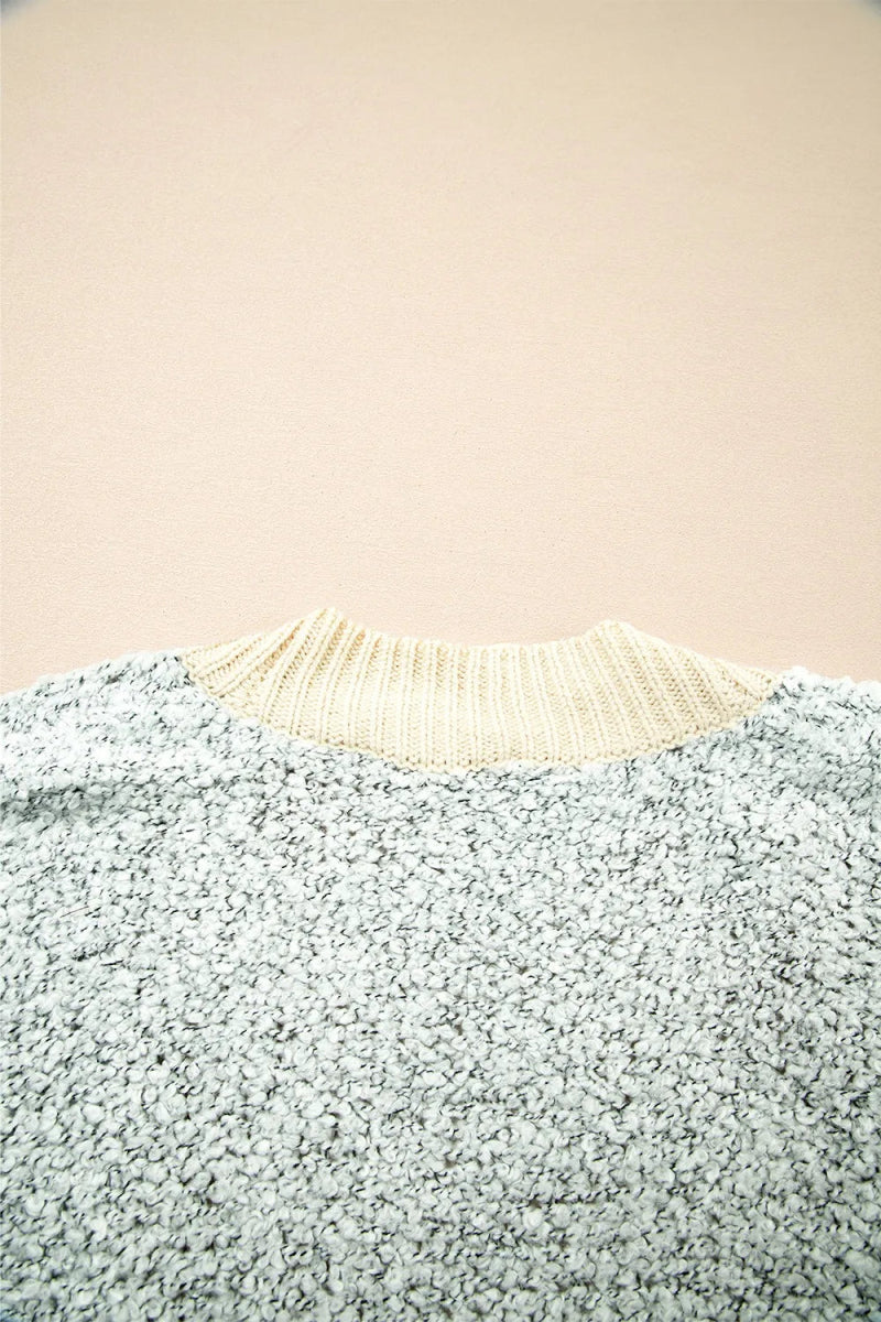 Color Block Side Pockets Open Front Cardigan - CELIVINE