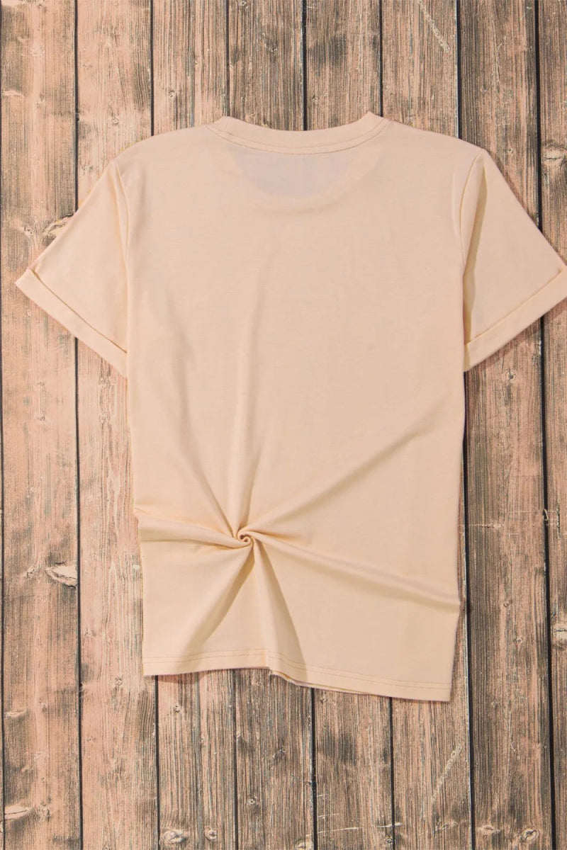 Pumpkin Graphic Round Neck Short Sleeve T-Shirt - CELIVINE