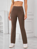 High Waist Active Pants with Pockets - CELIVINE