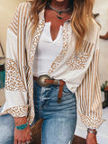 Leopard Striped Western Casual Shirt - CELIVINE