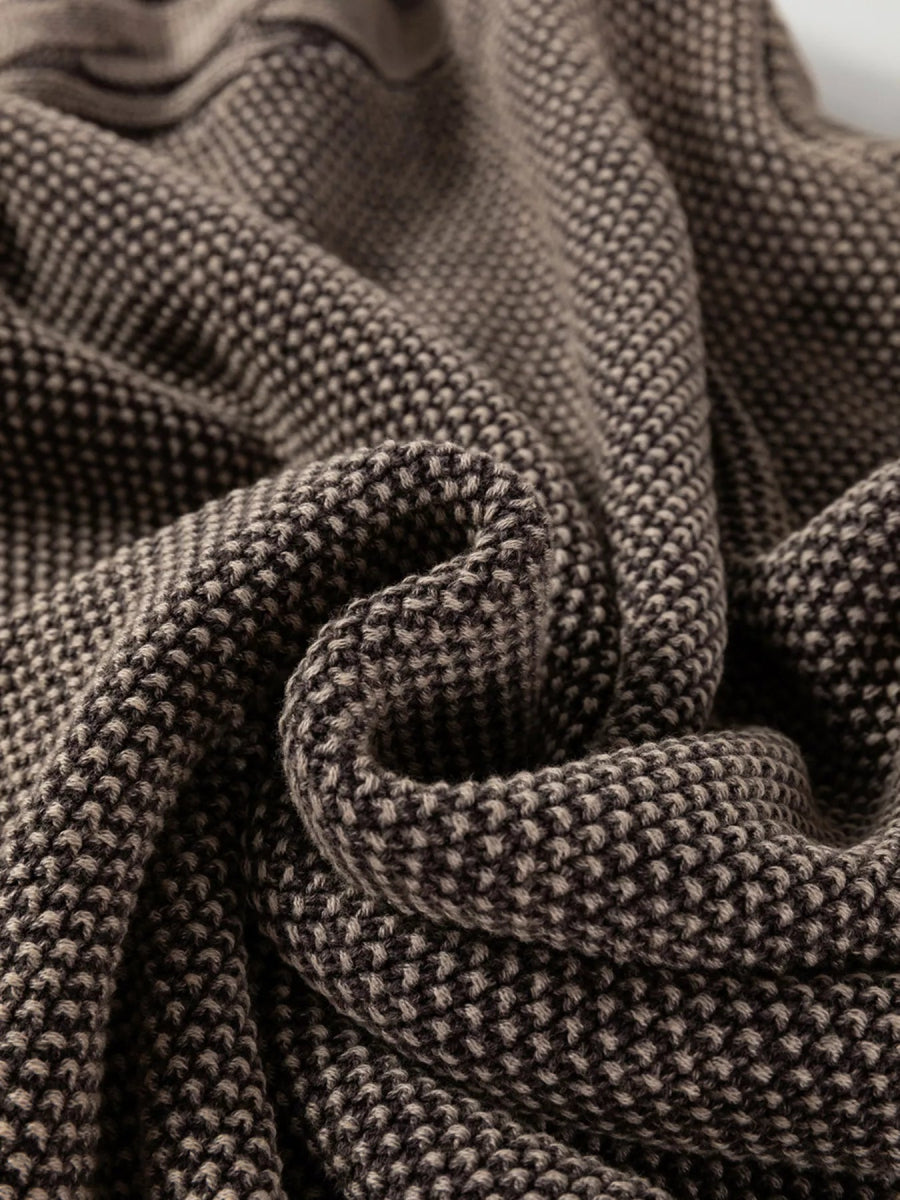 Contrast Cable Knit Sleeve Casual Sweater - CELIVINE