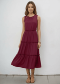 Frill Tiered Midi Dress - CELIVINE