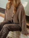 Asymmetrical Button Detail Sweater - CELIVINE