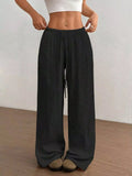 Full Size Drawstring Wide Leg Pants Plus Size - CELIVINE