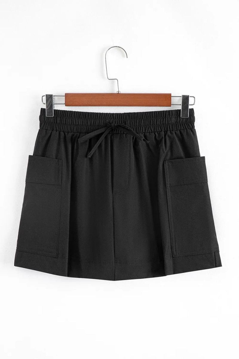 Cargo Pocket Elastic Waist Active Casual Skort - CELIVINE