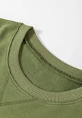Solid Color Round Neck Long Sleeve Sweatshirt - CELIVINE