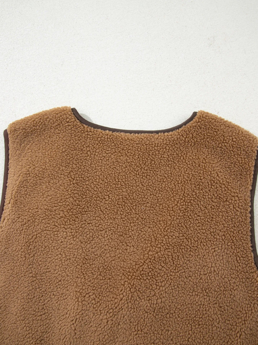 Double Tied Front Vest Coat - CELIVINE