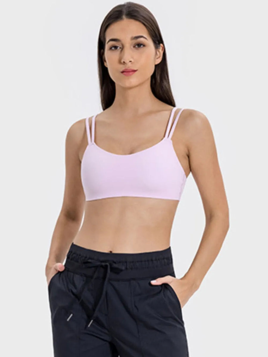 Scoop Neck Double Strap Active Cami - CELIVINE