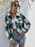Plaid Dropped Shoulder Shirt Jacket - CELIVINE