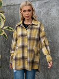 Ivy Lane Plaid Collared Neck Long Sleeve Shirt - CELIVINE