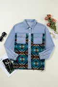 Pocketed Button Up Long Sleeve Denim Jacket - CELIVINE