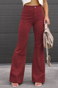 Full Size Hight Waist Bootcut Pants Plus Size - CELIVINE