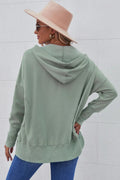 Quarter - Snap Dropped Shoulder Hoodie - CELIVINE