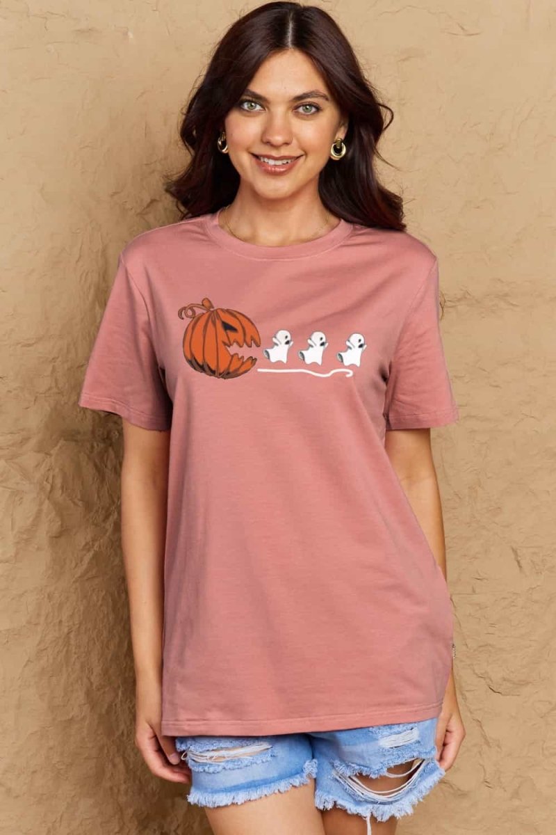 Simply Love Full Size Jack - O' - Lantern Graphic Cotton T-Shirt - CELIVINE