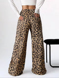 Leopard Wide Leg Pants - CELIVINE