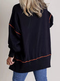 Halloween Ghost Sequin Exposed Seam Sweatshirt - CELIVINE