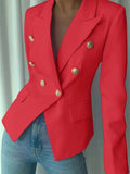 Decor Button Lapel Collar Blazer - CELIVINE