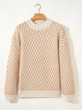 Textured Knit Mock Neck Sweater - CELIVINE