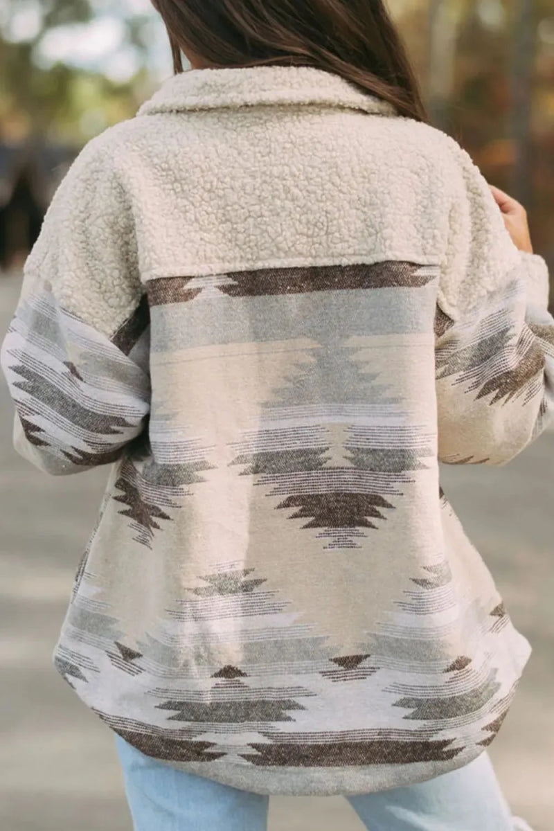 Button Up Long Sleeve Jacket - CELIVINE