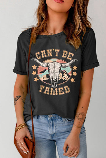 CAN'T BE TAMED Graphic Short Sleeve Tee - CELIVINE