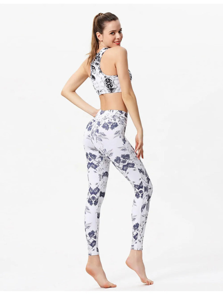 Printed Active High Waist Leggings - CELIVINE