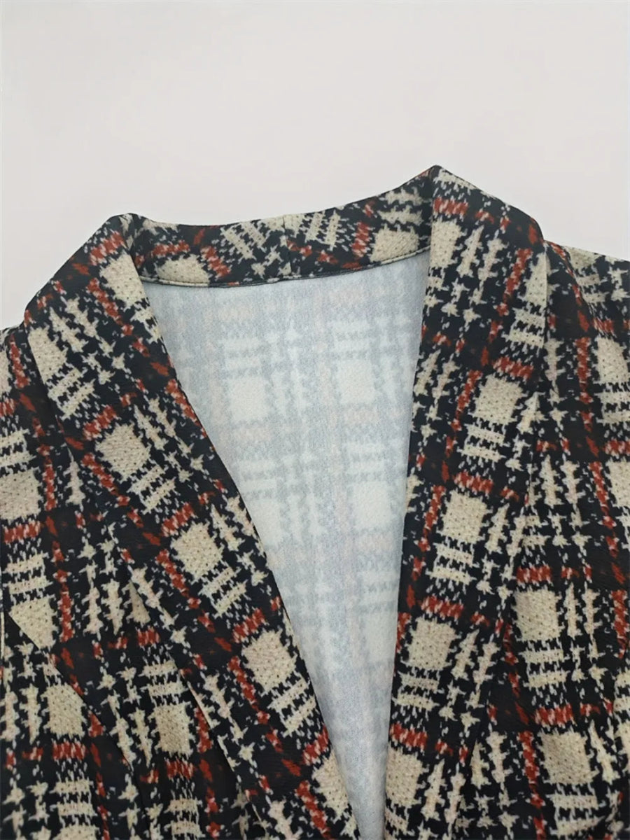 Plaid Button Up Collared Neck Vest - CELIVINE