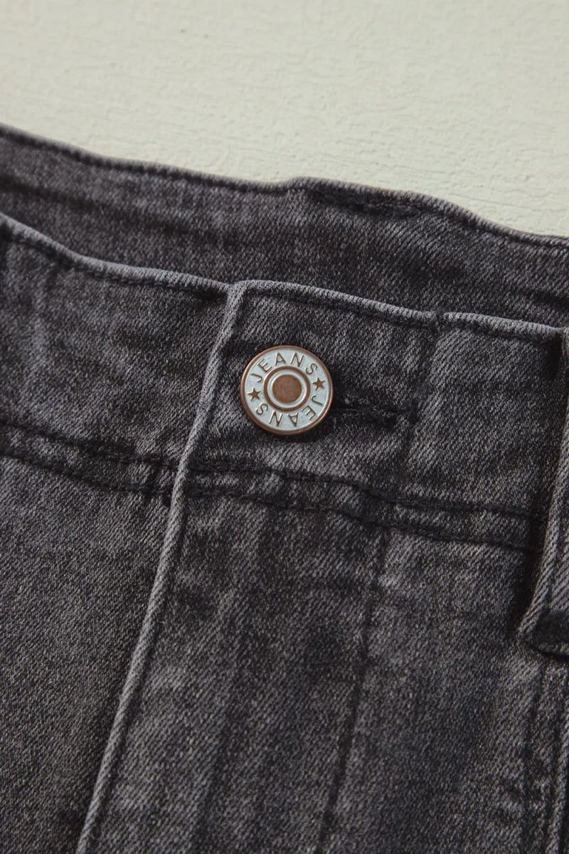 High - Waisted Wide - Leg Vintage Wash Jeans - CELIVINE