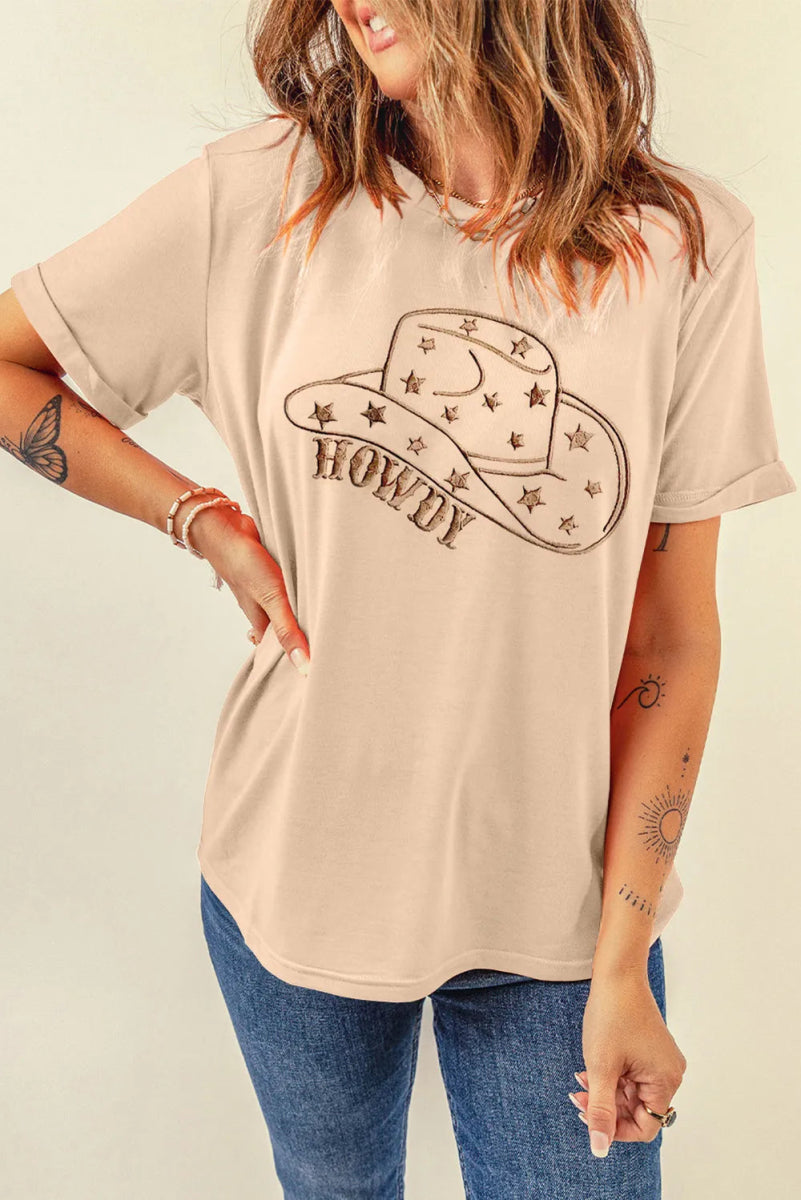 Hat Graphic Round Neck Short Sleeve T-Shirt - CELIVINE