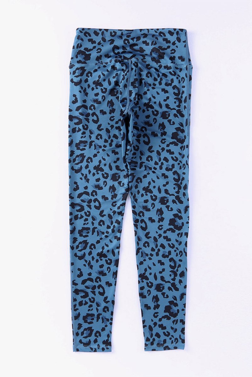 Leopard Print Wide Waistband Leggings - CELIVINE