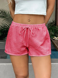 Textured Drawstring Comfort Shorts - CELIVINE