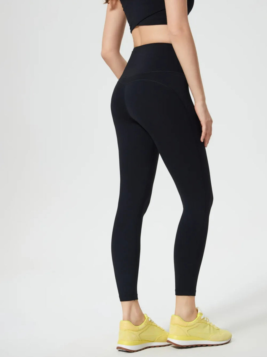 Wide Waistband Active Leggings - CELIVINE