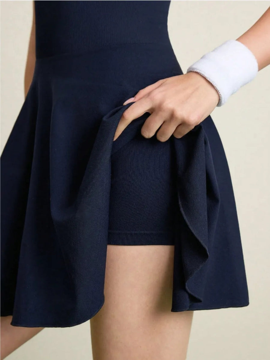 Backless Halter Neck Active Dress - CELIVINE