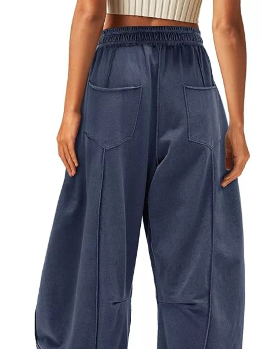 Drawstring Wide Leg Pants - CELIVINE