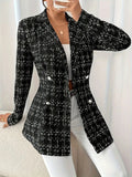 Tweed Double - Breasted Blazer - CELIVINE
