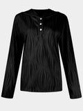 Textured Long Sleeve Hoodie - CELIVINE