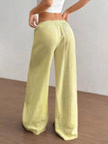 Full Size Drawstring Wide Leg Pants Plus Size - CELIVINE