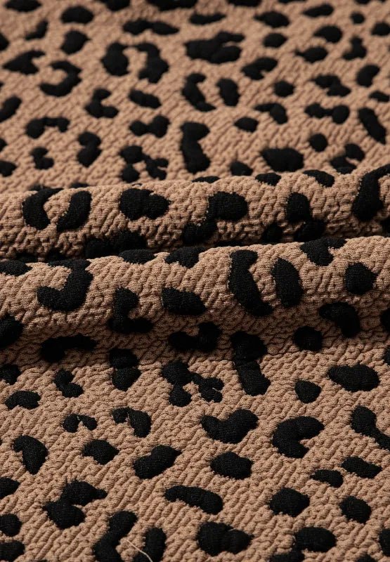 Leopard Johnny Collar Sleeveless Mini Dress - CELIVINE