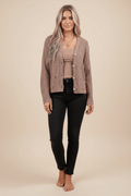 Button Up Long Sleeve Cardigan - CELIVINE