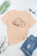 Hat Graphic Round Neck Short Sleeve T-Shirt - CELIVINE