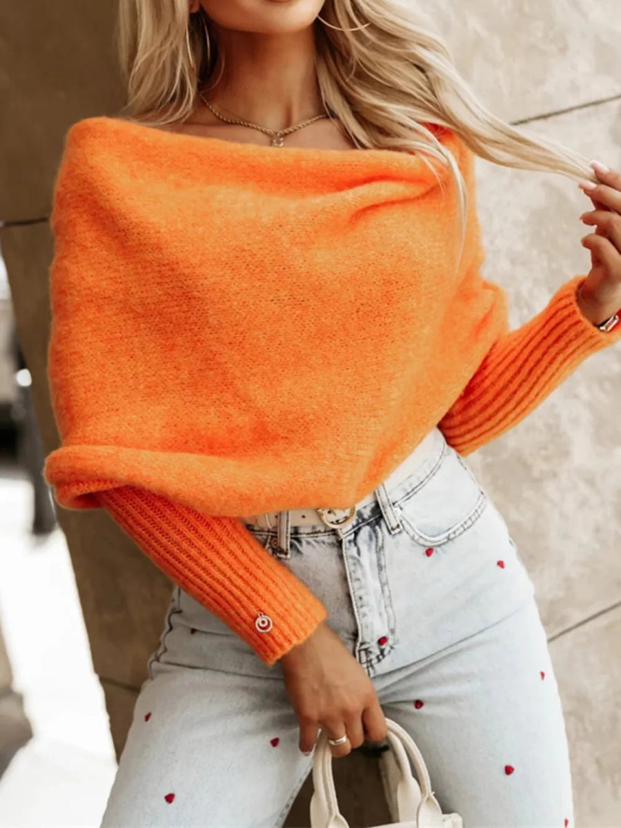 Long Sleeve Cropped Knit Top - CELIVINE
