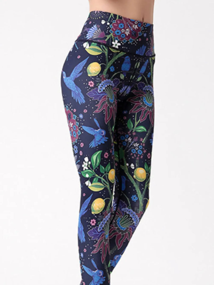 Graphic High Waist Active Leggings - CELIVINE