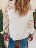 Leopard Striped Western Casual Shirt - CELIVINE