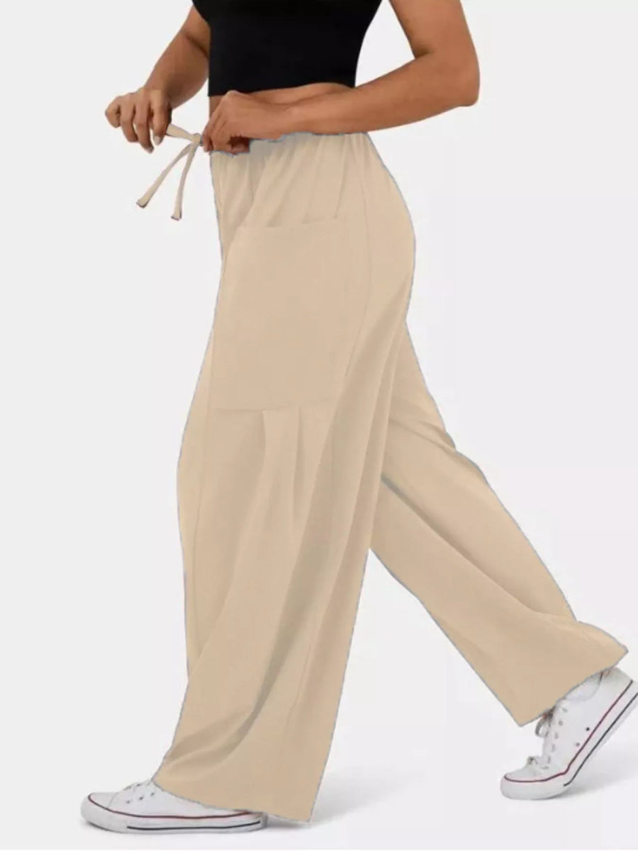 Drawstring Wide Leg Pants - CELIVINE