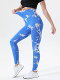 Tie - Dye High Waist Active Leggings - CELIVINE