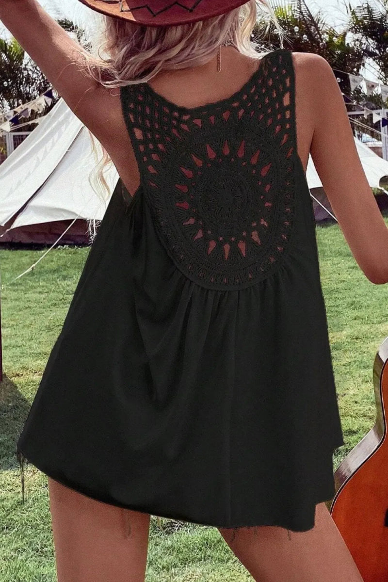 Openwork V - Neck Tank - CELIVINE