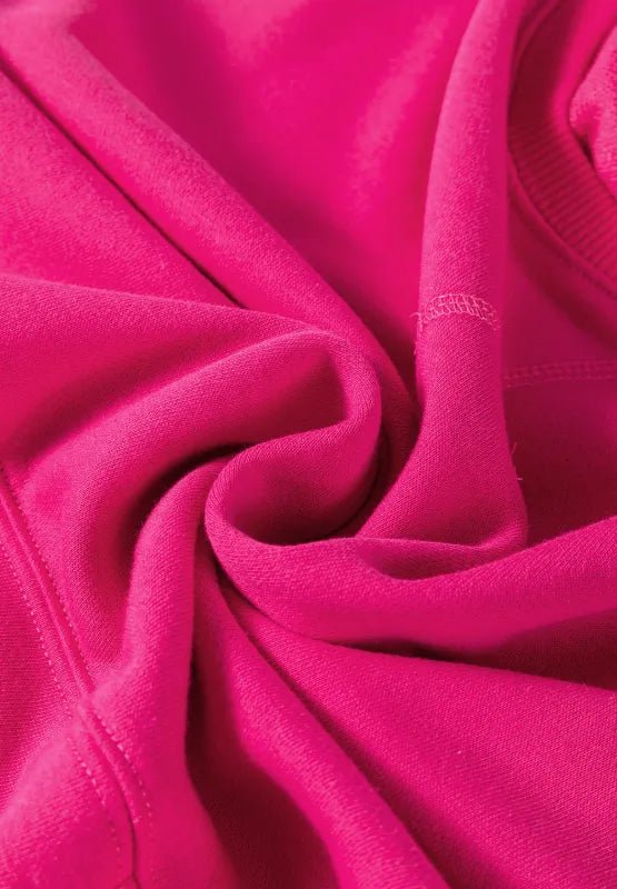 Solid Color Round Neck Long Sleeve Sweatshirt - CELIVINE