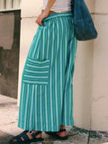 Contrast Striped Wide leg Pants - CELIVINE